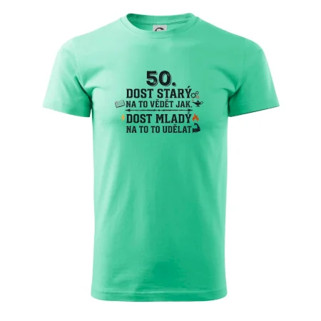 50 - dost starý na to vědět jak  - modrý nápis