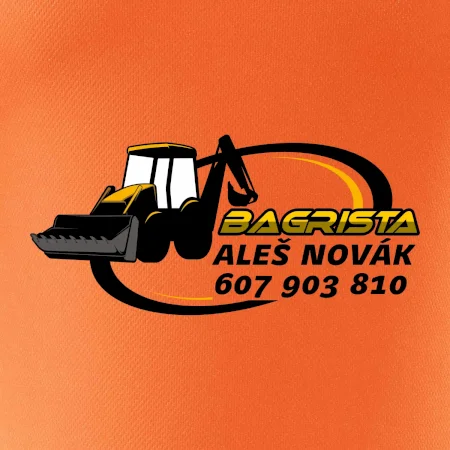 Bagrista v kruhu - vlastní nápis