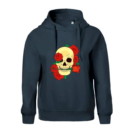 Lebka držící růži