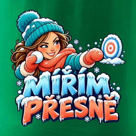 Rodinná vánoční trička - Mířím přesně máma sněhová bitva