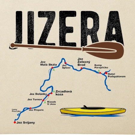 Mapa řeky Jizery