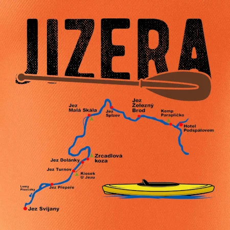 Mapa řeky Jizery