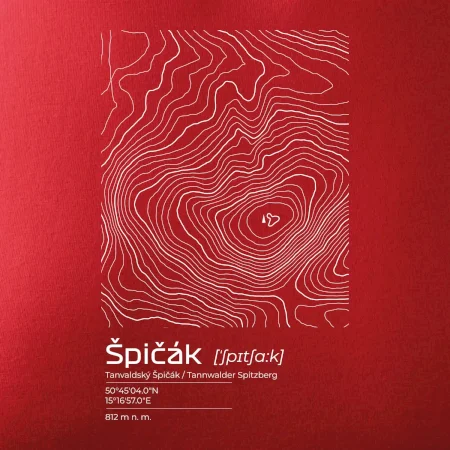Špičák - vrstevnice v obdélníku