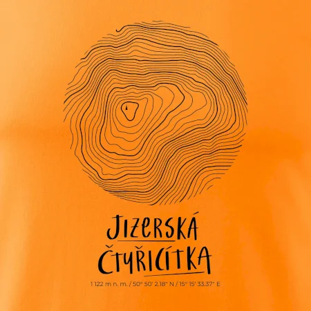 Jizerská čtyřicítka - vrstevnice v kruhu