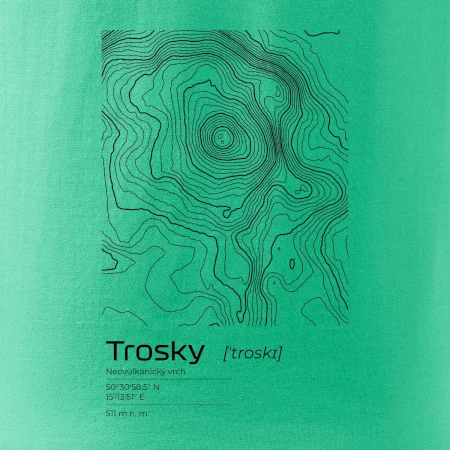 Trosky - vrstevnice v obdélníku