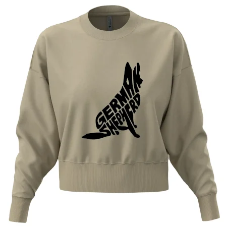 Německý ovčák sedící napis