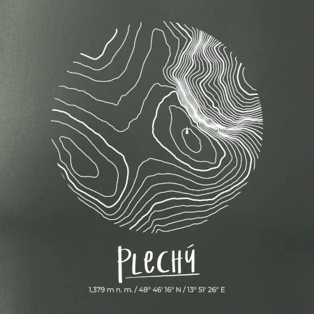 Plechý - vrstevnice v kruhu