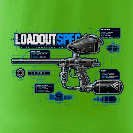 Technický výkres loadout spec paintball