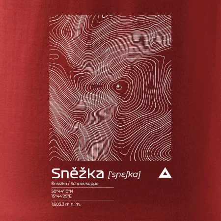 Sněžka - vrstevnice v obdélníku