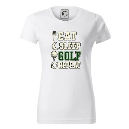 Eat sleep golf repeat typografie
