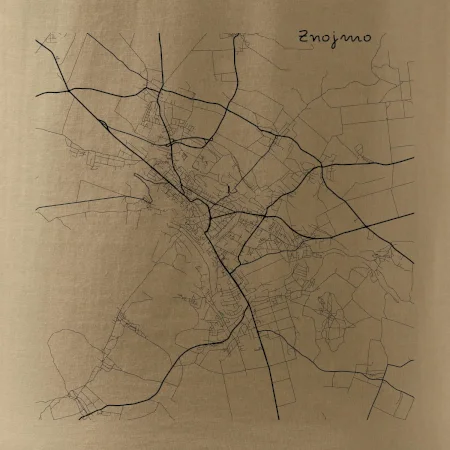 Černobílá mapa Znojmo