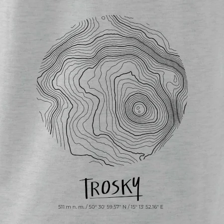Trosky - vrstevnice v kruhu