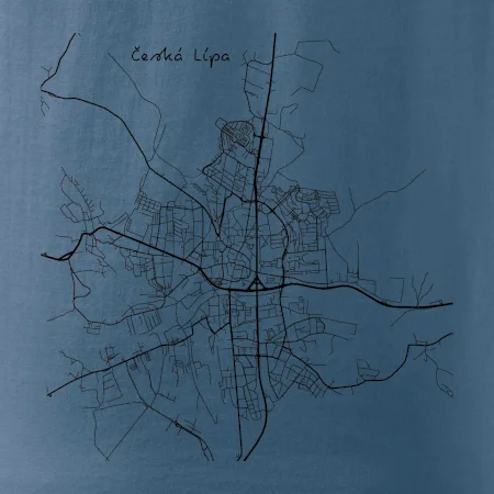 Česká Lípa - Mapa černobílá