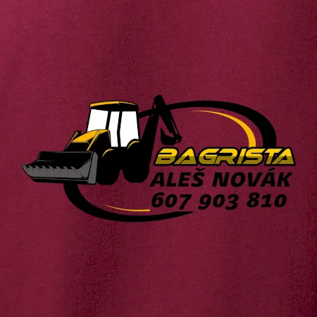 Bagrista v kruhu - vlastní nápis