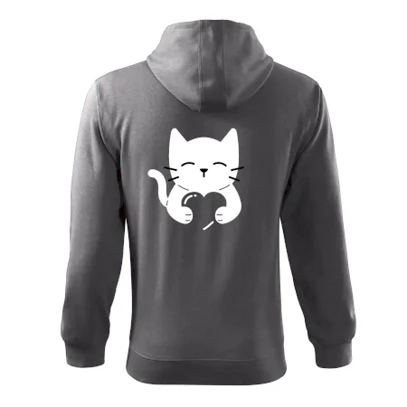 Kočka drží srdce