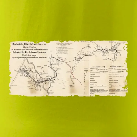 Mapa Báňské dráhy z Moravské Ostravy do Doubravy