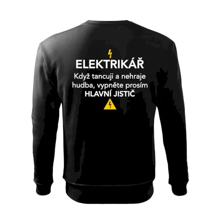 Elektrikář - hlavní jistič - Nápis na zádech