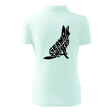 Německý ovčák sedící napis