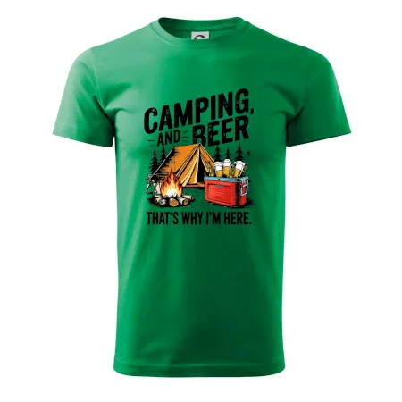 Černý nápis nápis Camping and beer