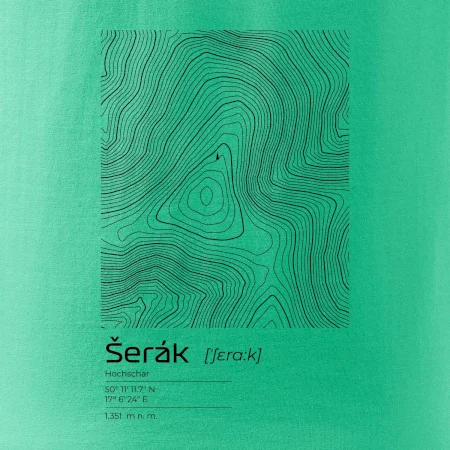 Šerák - vrstevnice v obdélníku