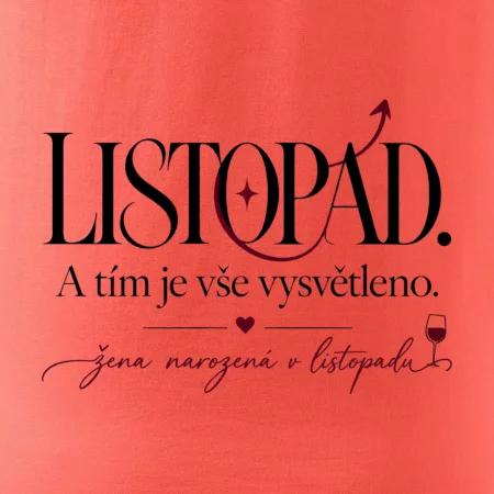 Listopad a tím je vše vysvětleno typografie s vínem