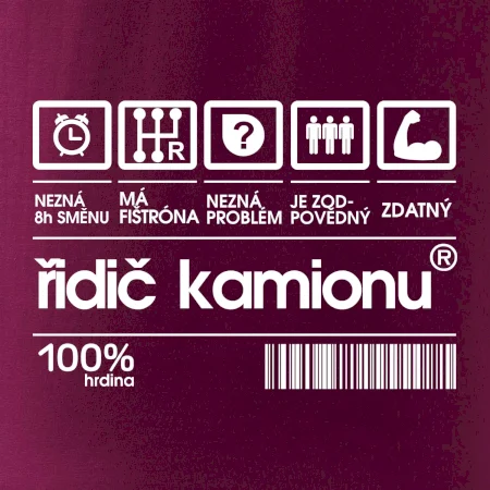 Čárový kód řidič kamionu