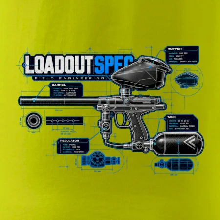 Technický výkres loadout spec paintball