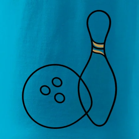 Bowling minimalistická linka s koulí a kuželkou