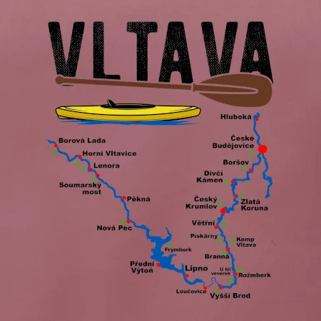 Mapa řeky Vltavy