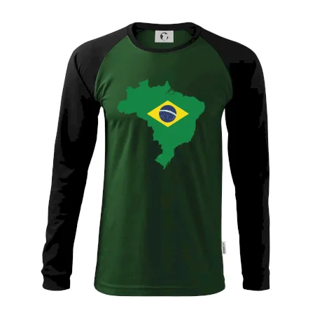 Brazílie vlajka v mapě