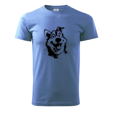 Černobílá karikatura husky