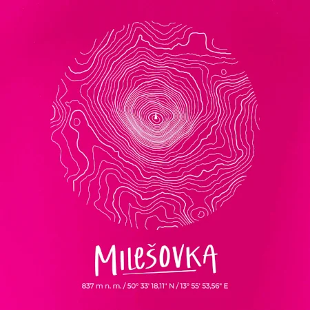 Milešovka - vrstevnice v kruhu
