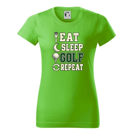 Eat sleep golf repeat typografie