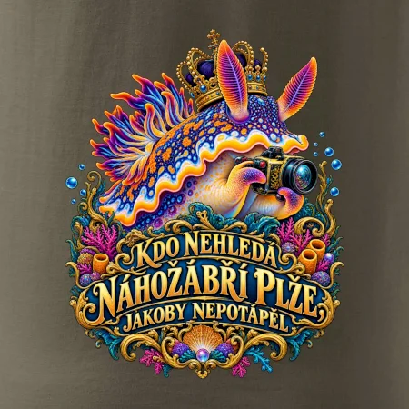 Král makra nahožábří plž s fotoaparátem