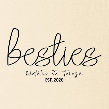 Párové mikiny - Besties Jména a rok