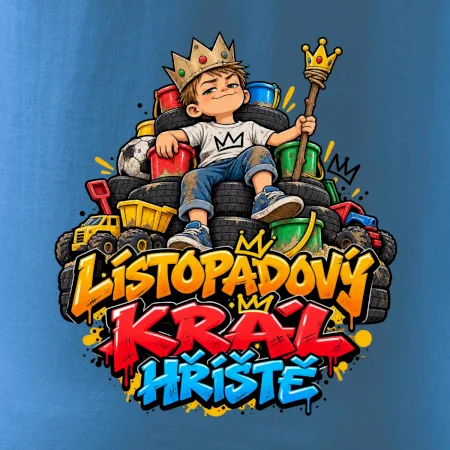 Listopadový král dětského hřiště na trůnu