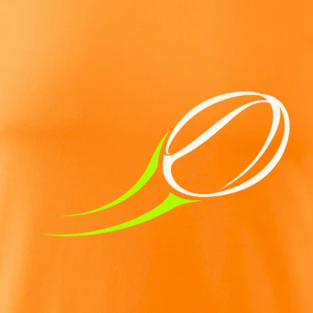 Minimalistický ragbyový míč v pohybu