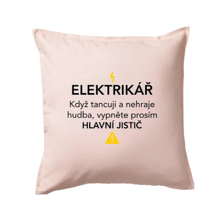 Elektrikář - hlavní jistič - Nápis na zádech