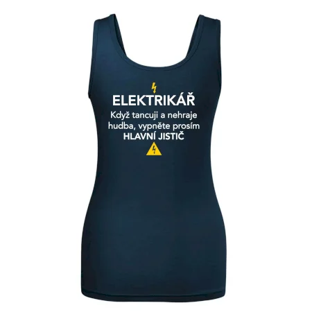Elektrikář - hlavní jistič - Nápis na zádech