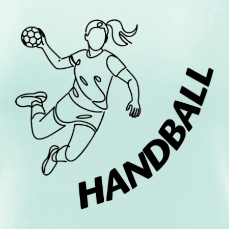 Handball nápis šikmo  - holka