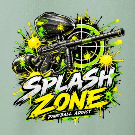 Neonový zásah splash zone paintball