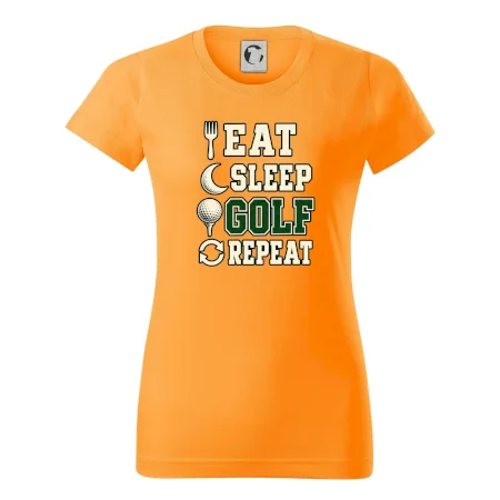 Eat sleep golf repeat typografie