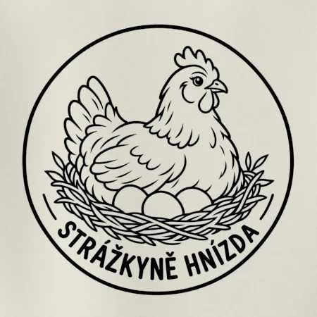 Strážkyně hnízda slepice v emblému