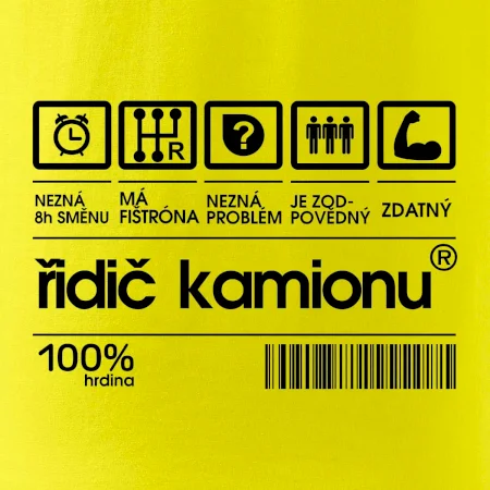 Čárový kód řidič kamionu