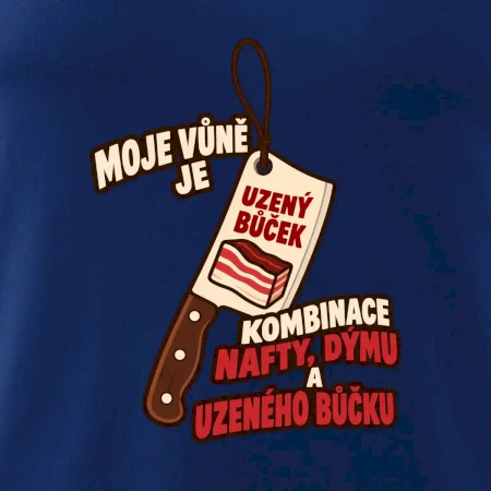 Vůně nafty dýmu a uzeného bůčku