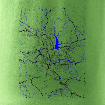 Jablonec nad Nisou - Mapa s vodními toky
