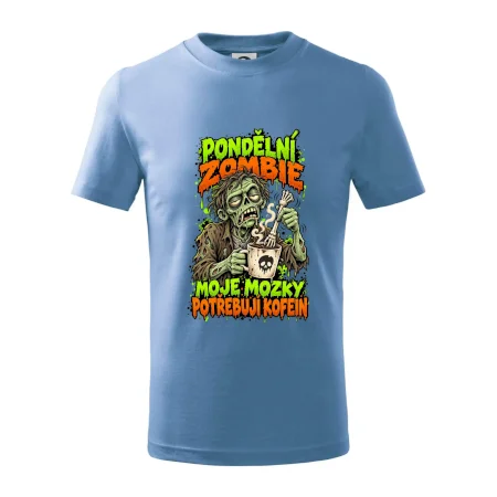 Pondělní zombie míchá kávu kostěnou rukou