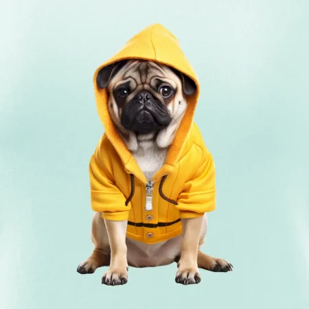 Mops v mikině