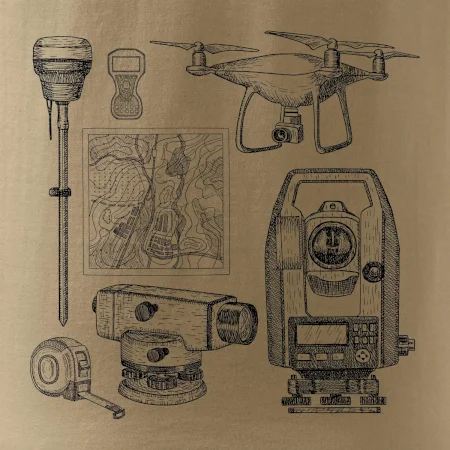 Geodet teodolit dron