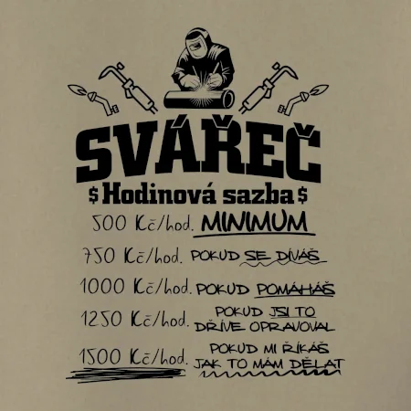Svářeč - hodinová sazba